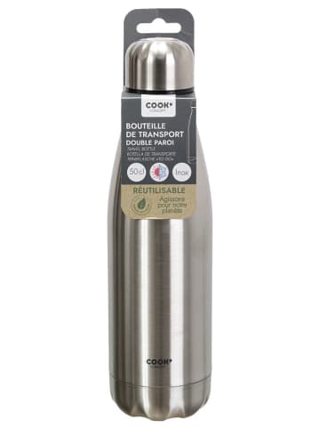COOK CONCEPT Roestvrijstalen isoleerfles zilverkleurig - 500 ml