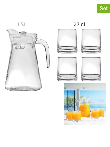 Garden Spirit 5-delige set: karaf en glazen transparant