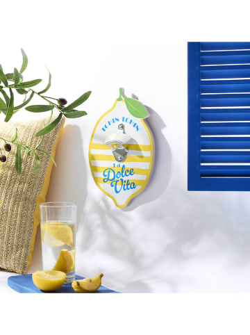 Garden Spirit Flesopener op fe muur "Dolve Vita" geel - (B)17 x (H)26,5 cm