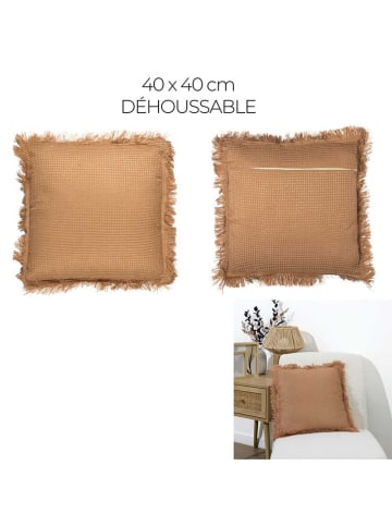 Garden Spirit Kussen "Gaufre" okergeel - (L)40 x (B)40 cm