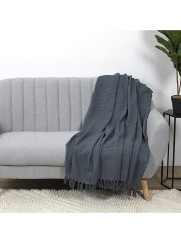 THE HOME DECO FACTORY Plaid in Anthrazit - (L)160 x (B)130 cm