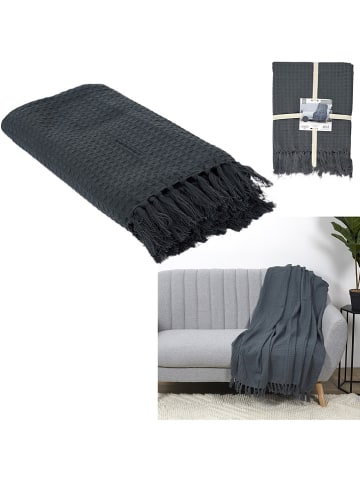 THE HOME DECO FACTORY Plaid in Anthrazit - (L)160 x (B)130 cm