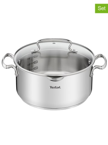 Tefal 2-delige set: roestvrijstalen pan met deksel "Duetto" - Ø 24 cm