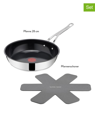 Jamie Oliver 2tlg. Set: Pfanne und Pfannenschoner "Jo Classic" in Silber/ Schwarz - Ø 28 cm