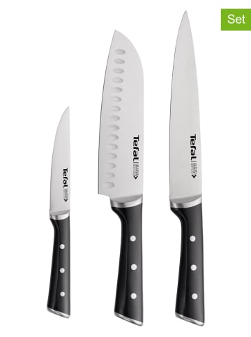 Tefal 3-delige messenset "Ice Force" zilverkleurig/zwart