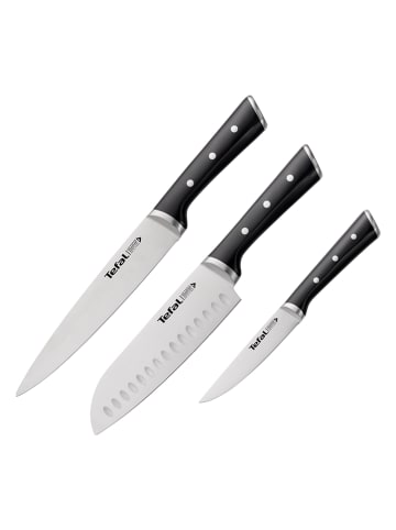 Tefal 3tlg. Messer-Set "Ice Force" in Silber/ Schwarz