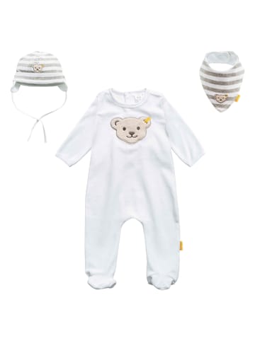 Steiff 3tlg. Outfit in Weiß/ Beige