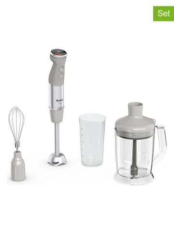 Tefal 4tlg. Set: Stabmixer "Quickchef - HB67MB30" in Silber/ Grau