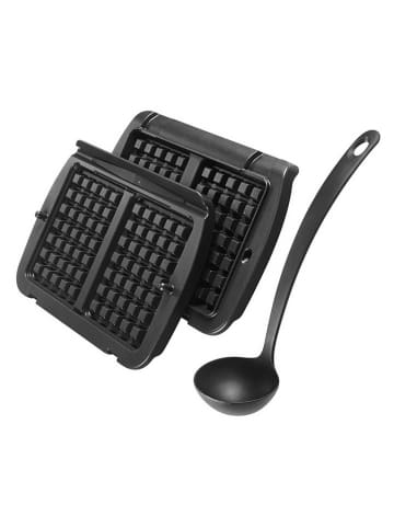 Tefal 3tlg. Set: Waffelplatten in Schwarz