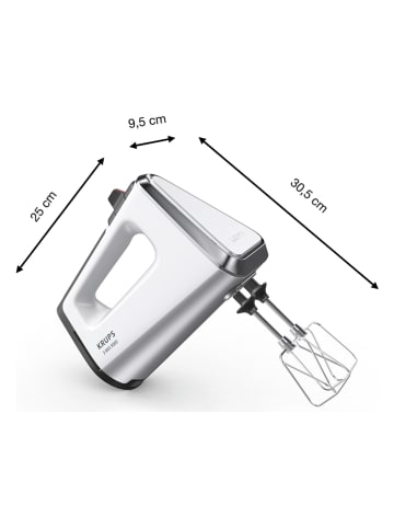 Krups Handmixer "3 Mix 9000" met accessoires zilverkleurig