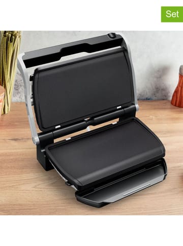 Tefal 2er-Set: Grillplatten "Optigrill" in Schwarz