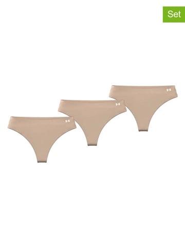 Under Armour 3er-Set: Strings "Pure Stretch" in Beige