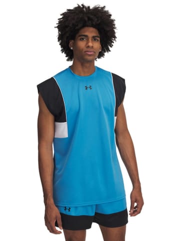 Under Armour Top sportowy w kolorze błękitno-biało-czarnym