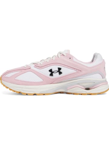 Under Armour Leder-Laufschuhe in Rosa/ Weiß