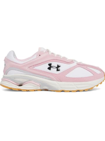 Under Armour Leder-Laufschuhe in Rosa/ Weiß