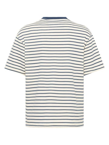 Mustang Shirt in Weiß/ Blau