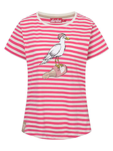 Derbe Shirt in Weiß/ Pink