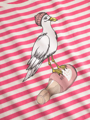 Derbe Shirt in Weiß/ Pink