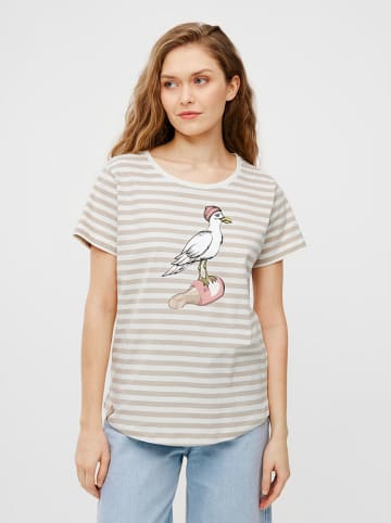 Derbe Shirt in Weiß/ Beige