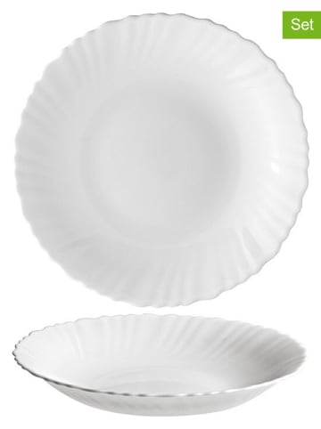 CEGECO Talerze głębokie (2 szt.) "Titan" w kolorze białym - Ø 23 cm