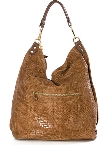 Mia Tomazzi Leder-Shopper "Niguarda" in Hellbraun - (B)42 x (H)38 x (T)17 cm