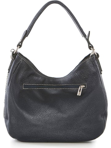 Mia Tomazzi Leren schoudertas "Molise" donkerblauw - (B)30 x (H)20 x (D)8 cm