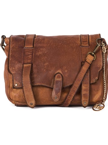 Mia Tomazzi Leder-Umhängetasche "Cinisello" in Hellbraun - (B)24 x (H)22 x (T)11 cm