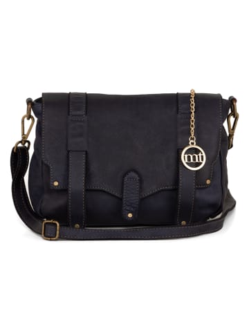 Mia Tomazzi Leder-Umhängetasche "Cinisello" in Dunkelblau - (B)24 x (H)22 x (T)11 cm