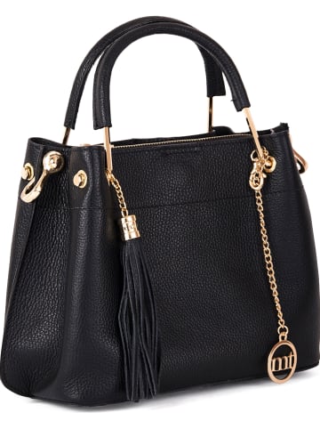 Mia Tomazzi Leder-Henkeltasche "Garda" in Schwarz - (B)26 x (H)21 x (T)13 cm