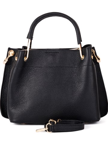 Mia Tomazzi Leren handtas "Garda" zwart - (B)26 x (H)21 x (D)13 cm