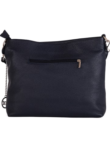 Mia Tomazzi Skórzana torebka "Alerami" w kolorze granatowym - 30 x 25 x 10 cm