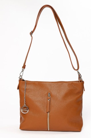 Mia Tomazzi Leder-Umhängetasche "Alerami" in Hellbraun - (L)30 x (B)10 x (H)24 cm