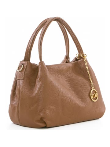 Mia Tomazzi Leder-Henkeltasche "Maggiore" in Hellbraun - (B)28 x (H)20 x (T)12 cm