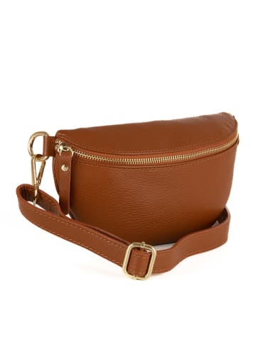 Mia Tomazzi Skórzana saszetka "Perugino" w kolorze jasnobrązowym - 23 x 13 x 2 cm