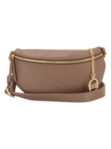 Mia Tomazzi Leder-Brustbeutel "Perugino" in Taupe - (B)23 x (H)13 x (T)2 cm