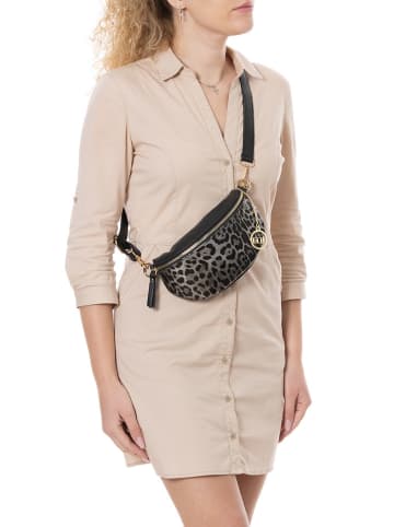 Mia Tomazzi Leder-Brustbeutel "Perugino" in Schwarz - (B)23 x (H)13 x (T)2 cm