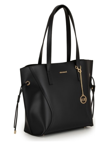 Mia Tomazzi Leren schoudertas "Ausonio" zwart - (B)30 x (H)32 x (D)11,5 cm