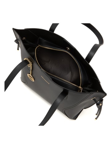 Mia Tomazzi Leren schoudertas "Ausonio" zwart - (B)30 x (H)32 x (D)11,5 cm