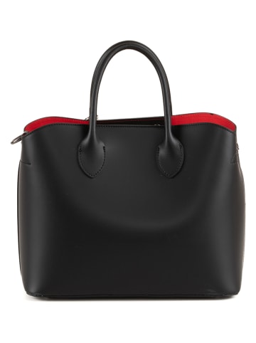 Mia Tomazzi Skórzana torebka w kolorze czarnym - 32 x 26 x 16 cm