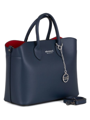 Mia Tomazzi Leren handtas "Aspromonte" donkerblauw - (B)32 x (H)26 x (D)16 cm