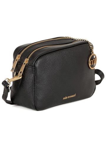 Mia Tomazzi Leren schoudertas zwart - (B)23 x (H)16 x (D)11 cm