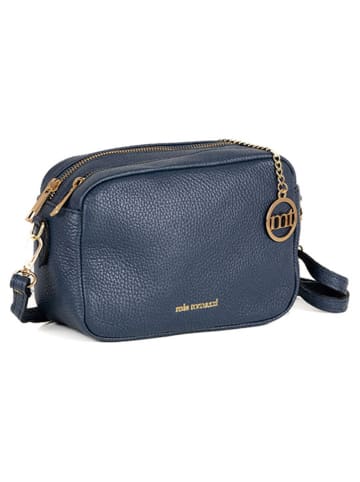 Mia Tomazzi Leder-Umhängetasche "Astolfo" in Dunkelblau - (B)23 x (H)16 x (T)11 cm