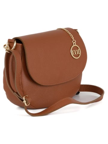 Mia Tomazzi Leder-Umhängetasche "Eschilo" in Hellbraun - (B)23 x (H)19 x (T)8 cm