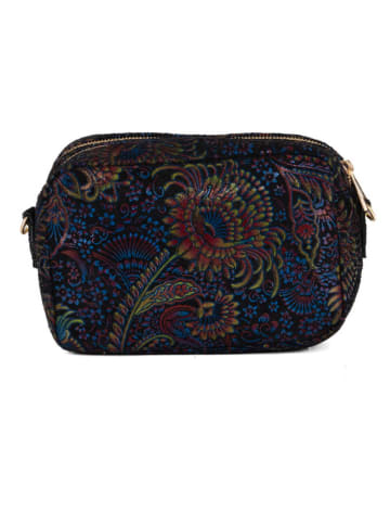 Mia Tomazzi Leder-Umhängetasche "Zamagna" in Schwarz - (B)21 x (H)14 x (T)8 cm