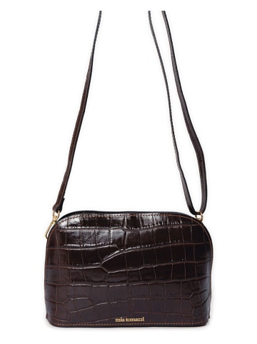 Mia Tomazzi Leder-Umhängetasche ''Avancinio'' in Braun - (B)24 x (H)17 x (T)9 cm