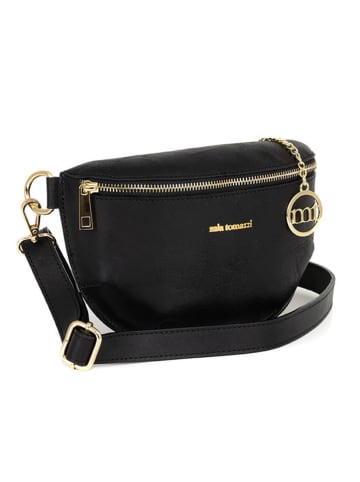 Mia Tomazzi Leder-Brustbeutel "Eginardo" in Schwarz - (B)23 x (H)17 x (T)8 cm