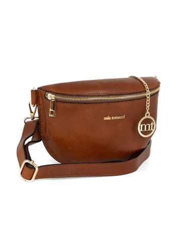 Mia Tomazzi Leren heuptas "Eginardo" bruin - (B)23 x (H)17 x (D)7cm