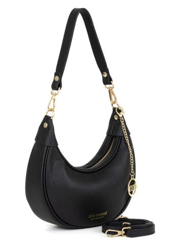 Mia Tomazzi Leren schoudertas "Carabelli" zwart - (B)25 x (H)14 x (D)8 cm