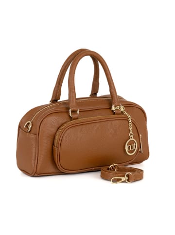 Mia Tomazzi Leren shopper "Barellai" lichtbruin - (B)29 x (H)13 x (D)9 cm