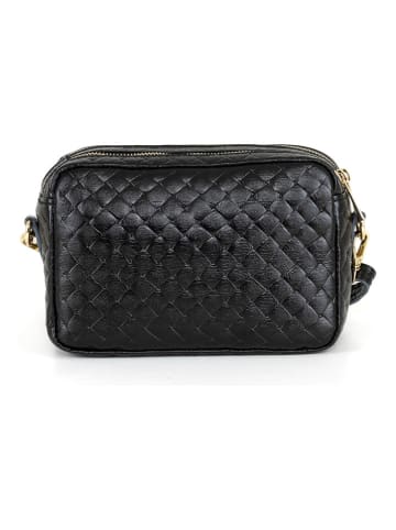 Mia Tomazzi Leder-Umhängetasche "Zavatti" in Schwarz - (B)23 x (H)16 x (T)11 cm